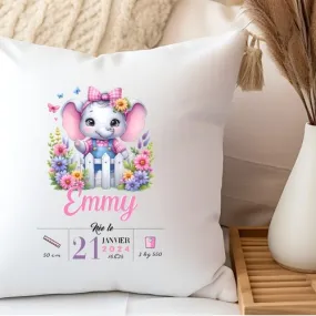 Coussin personnalisé "spécial naissance"