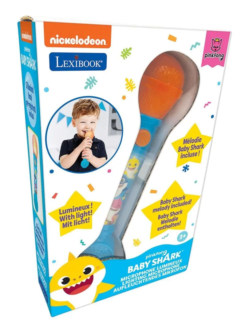 Microphone Lumineux Avec Mélodies Et Effets Sonores Baby Shark - N/A