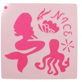 Pochoir plastique 13*13cm : thème mer sirene pieuvre (24)